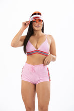 Load image into Gallery viewer, VIOLET - Athletic Three Piece Bikini Swimsuit and Shorts Set