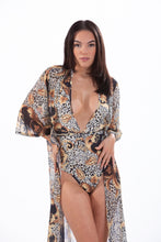 Load image into Gallery viewer, ELIZA - Long Sleeve Mesh Pool Maxi Cover up with One Piece Bathing Suit Match