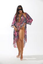 Load image into Gallery viewer, LILIAN - Tribal Two Set Deep V-Neck Monokini and Cover Up