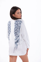 Load image into Gallery viewer, KHLOE - Three Piece: Triangle Top, Brazilian Bottom with Angel Wings Kimono Cover Up
