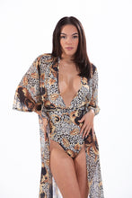 Load image into Gallery viewer, ELIZA - Long Sleeve Mesh Pool Maxi Cover up with One Piece Bathing Suit Match

