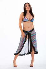 Load image into Gallery viewer, GRETEL - Three Piece: Triangle Top, Brazilian Drawstring Bottom and Sarong Swimsuit Chiffon

