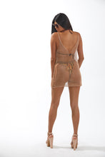 Load image into Gallery viewer, KEILY - Three Piece: Bronze Lady Thong Bikini and Cover Up Set
