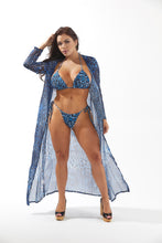 Load image into Gallery viewer, PLUM - Animal Printed Three Pieces with Long Cover Up and Bikini Set
